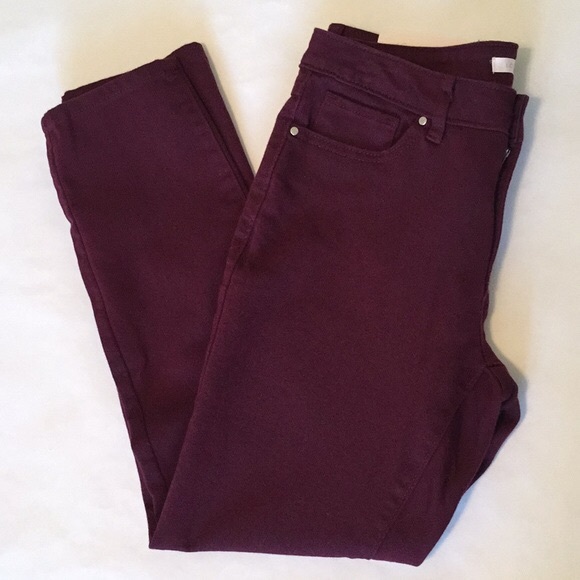 LC LAUREN CONRAD Stretch Wine Skinny Jeans NWT - Picture 2 of 8